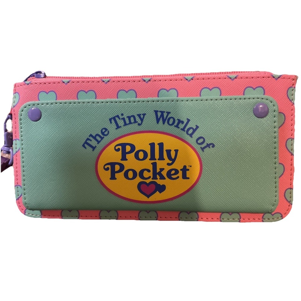 Vintage NEW Polly Pocket bifold zip top clutch wallet 4.5"x8.25 Tiny World of